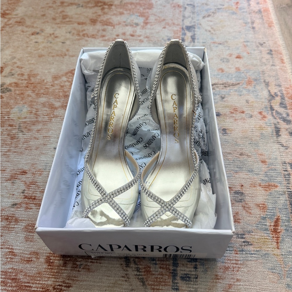 Caparros Silver Strappy Heels